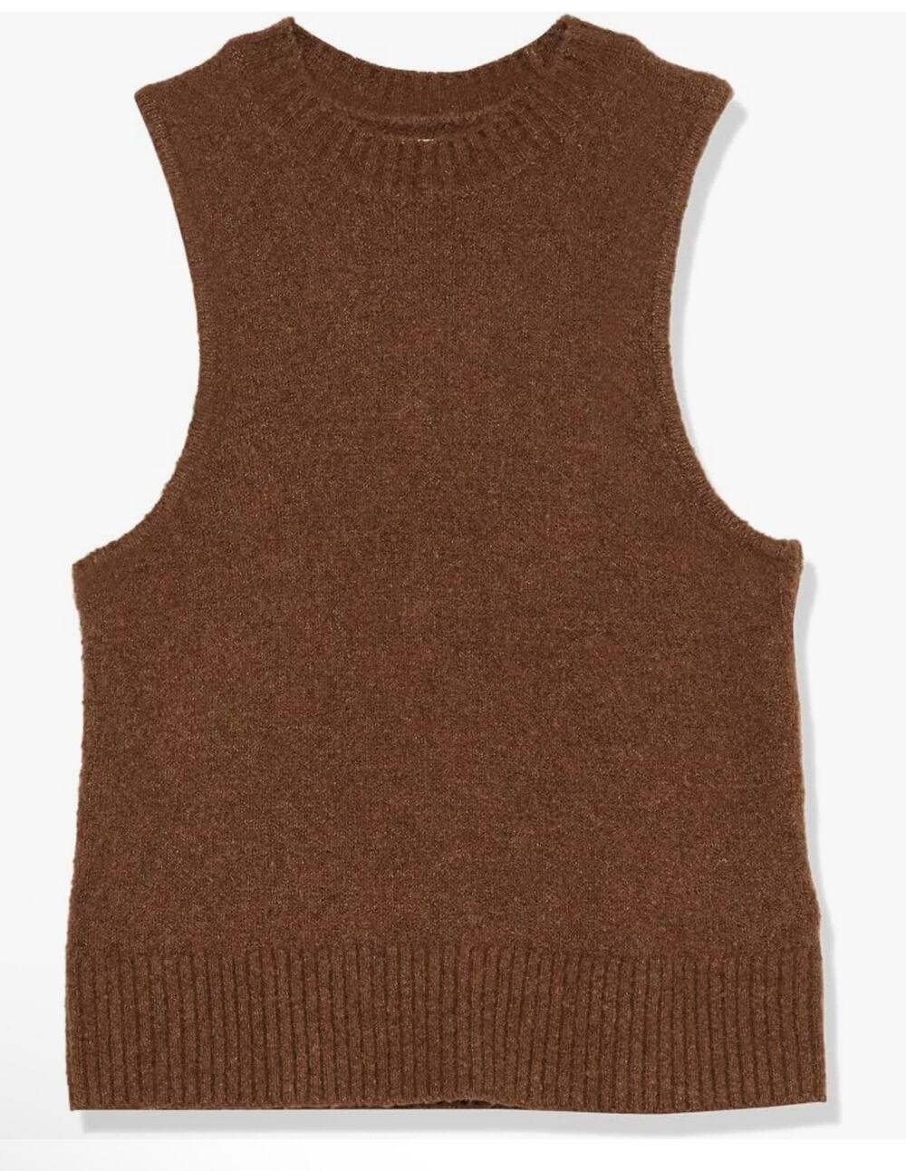Womens Brown Boucle Sweater Tank